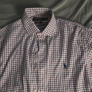 Ralph Lauren Men's Plaid Shirt - Red, Blue, and White